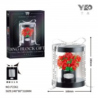 Конструктор «Букет красных роз», под прозрачным куполом (2361-P) 